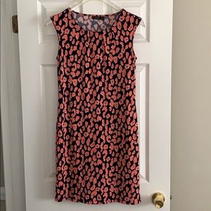 Pink and navy leopard print dress